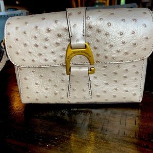 Dooney and Bourke Ostrich Crossbody Bag with Gold Clasp